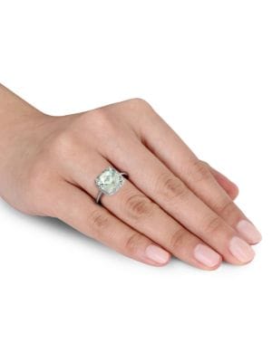 Sonatina
 Sterling Silver, Quartz & Diamond Halo Ring