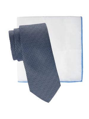 Hickey Freeman
 2-Piece Diamond Tie & Pocket Square Gift Set