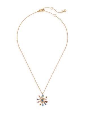 kate spade new york
 Firework Floral Goldtone & Cubic Zirconia Pendant Necklace