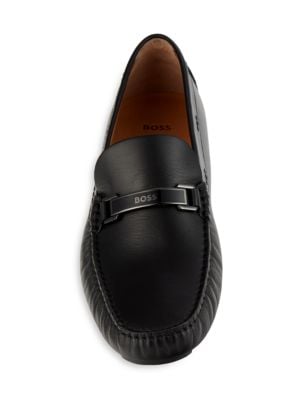 BOSS
 Leather Bit Driving Loafers