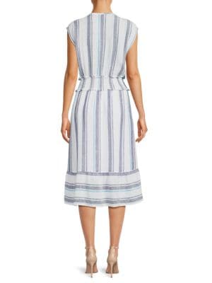 Rails
 Ashlyn Striped Linen Blend Midi Dress