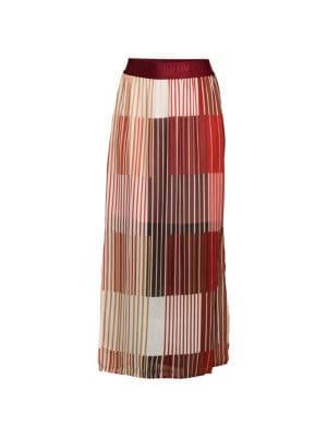 DKNY
 Logo Striped Midi Skirt