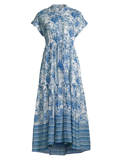 Mumi Floral Geometric Midi-Dress