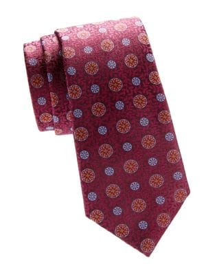 Canali
 Dotted Print Silk Tie