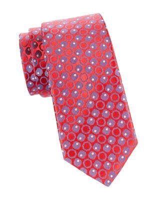 Canali
 Dotted Print Silk Tie