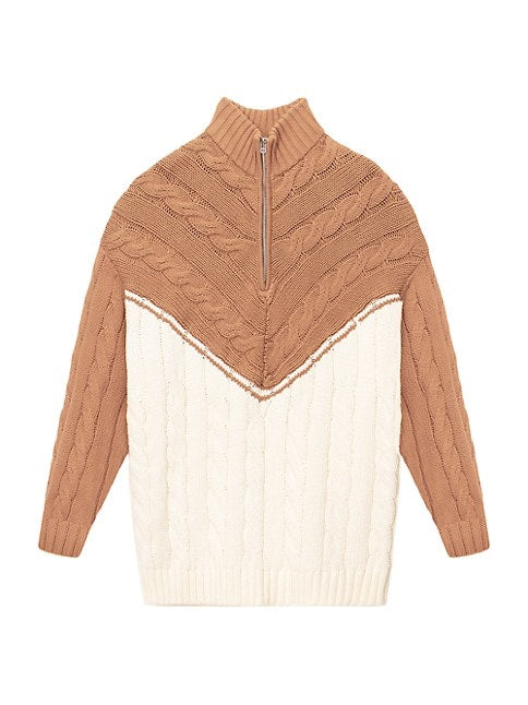Hampton Colorblocked Cable-Knit Sweater