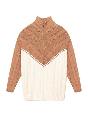 Hampton Colorblocked Cable-Knit Sweater