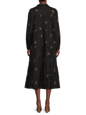 YAL New York
 Floral Midi Shirt Dress