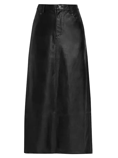 City Slicker Vegan Leather Maxi Skirt