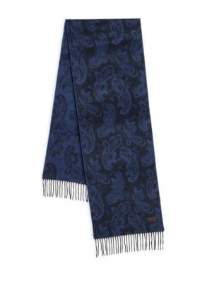 Hickey Freeman
 Plaid Cashmere Fringe Scarf