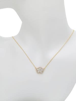 JanKuo
 Flower 14K Goldplated & Cubic Zirconia Pendant Necklace