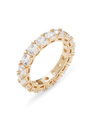 Saks Fifth Avenue
 14K Yellow Gold & 0.125 TCW Diamond Double Row Half Eternity Ring