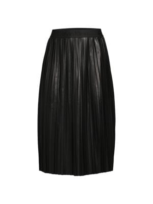 Calvin Klein
 Pleated Faux Leather Midi Skirt