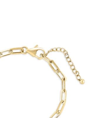 Effy ENY
 14K Goldplated Sterling Silver & 0.2 TCW Diamond Heart Chain Bracelet