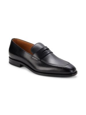 BOSS
 Black Lisbon Leather Penny Loafers