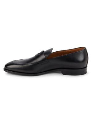 BOSS
 Black Lisbon Leather Penny Loafers