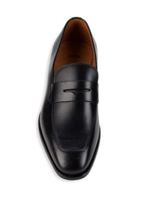 BOSS
 Black Lisbon Leather Penny Loafers