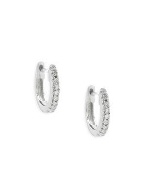 Effy ENY
 Sterling Silver & 0.21 TCW Diamond Hoop Earrings