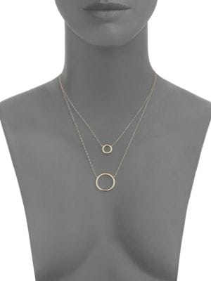 Saks Fifth Avenue
 14K Yellow Gold Double Layer Necklace
