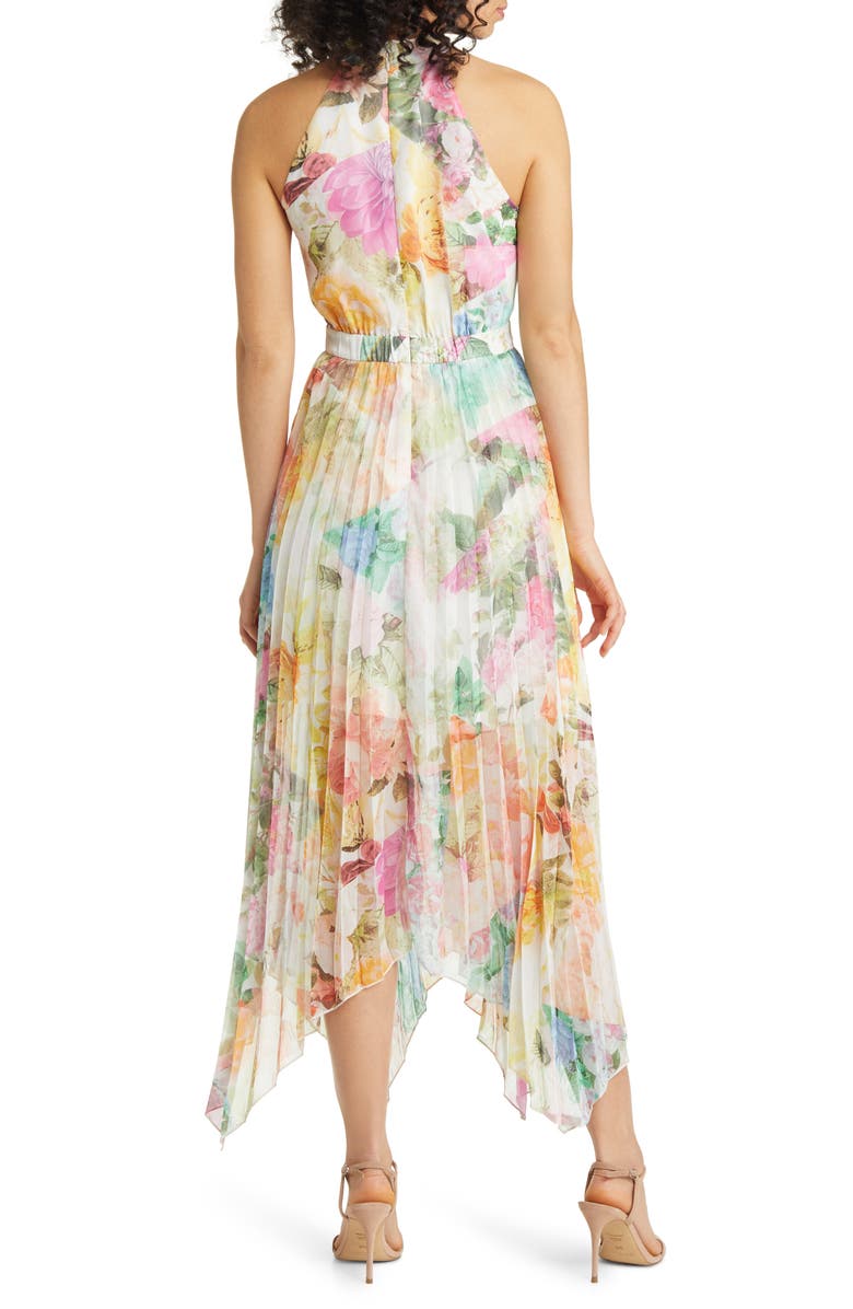 VINCE CAMUTO Halter Floral Chiffon Dress