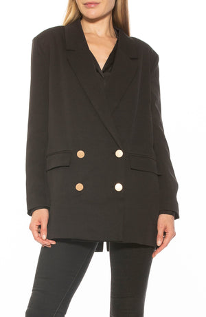 ALEXIA ADMOR Ellie Classic Boyfriend Blazer, Main, color, BLACK