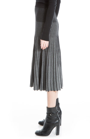 MAXSTUDIO Pleated Sweater Skirt, Alternate, color, BLACK GREY