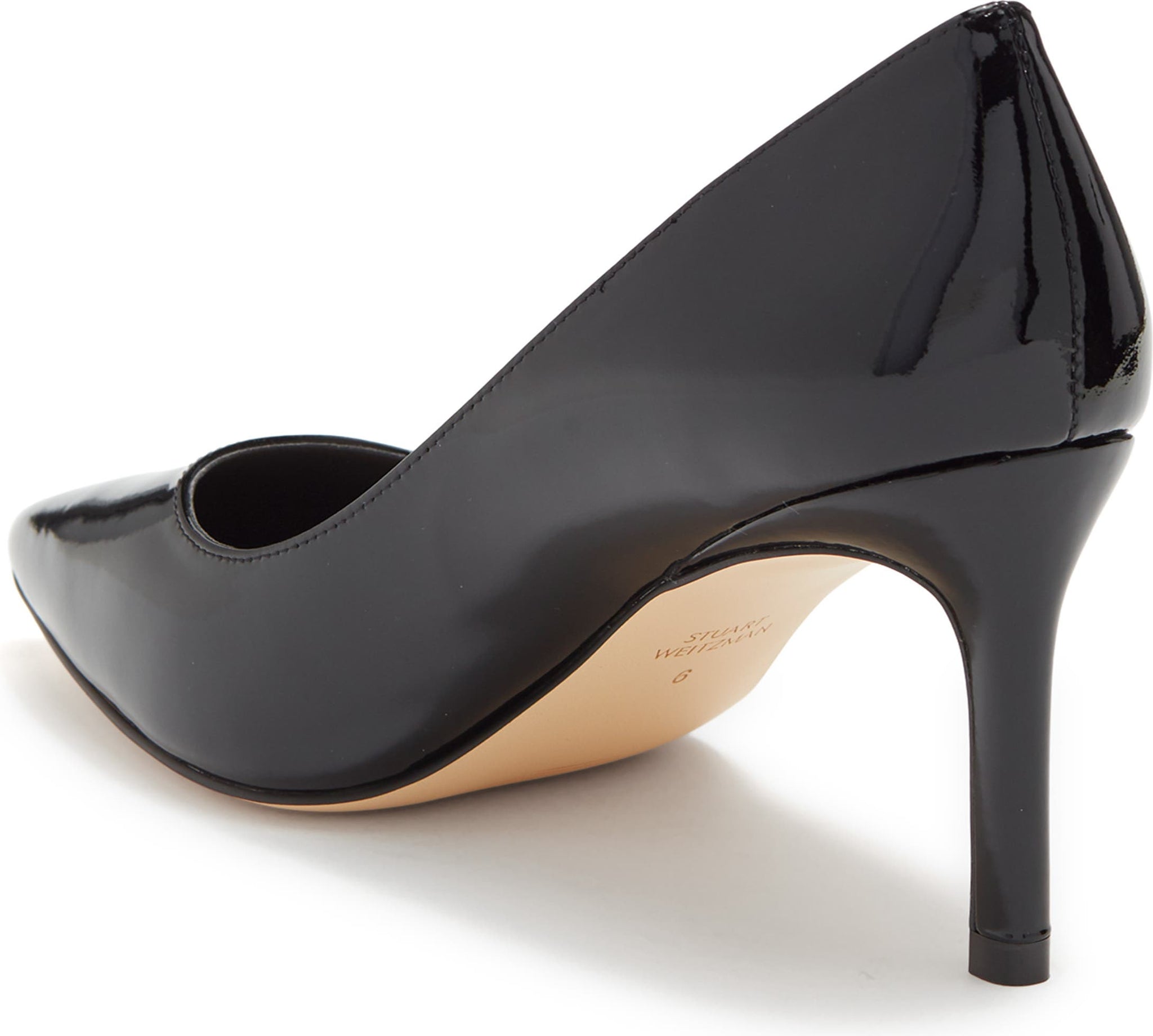 STUART WEITZMAN Leigh 75 Pointed Toe Pump, Alternate, color, BLACK