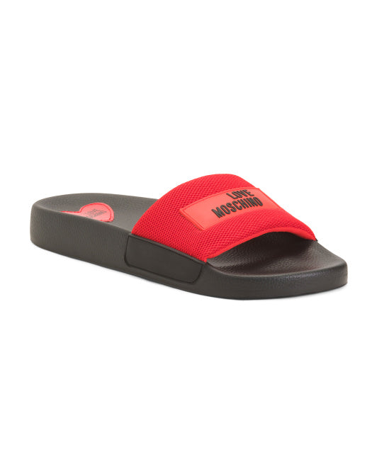 Mesh Logo Slide Sandals