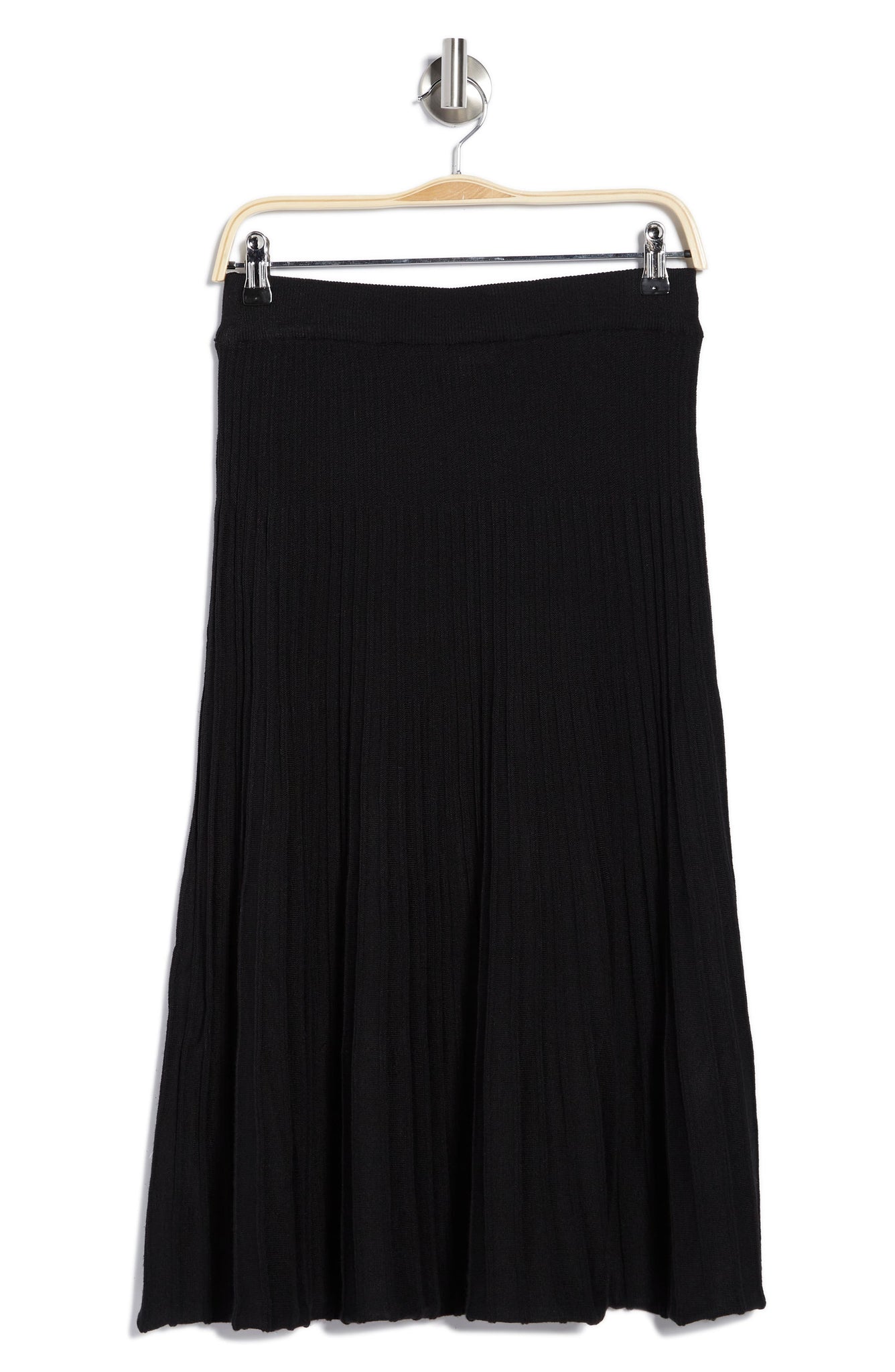 MAXSTUDIO Stripe Sweater Skirt, Main, color, BLACK