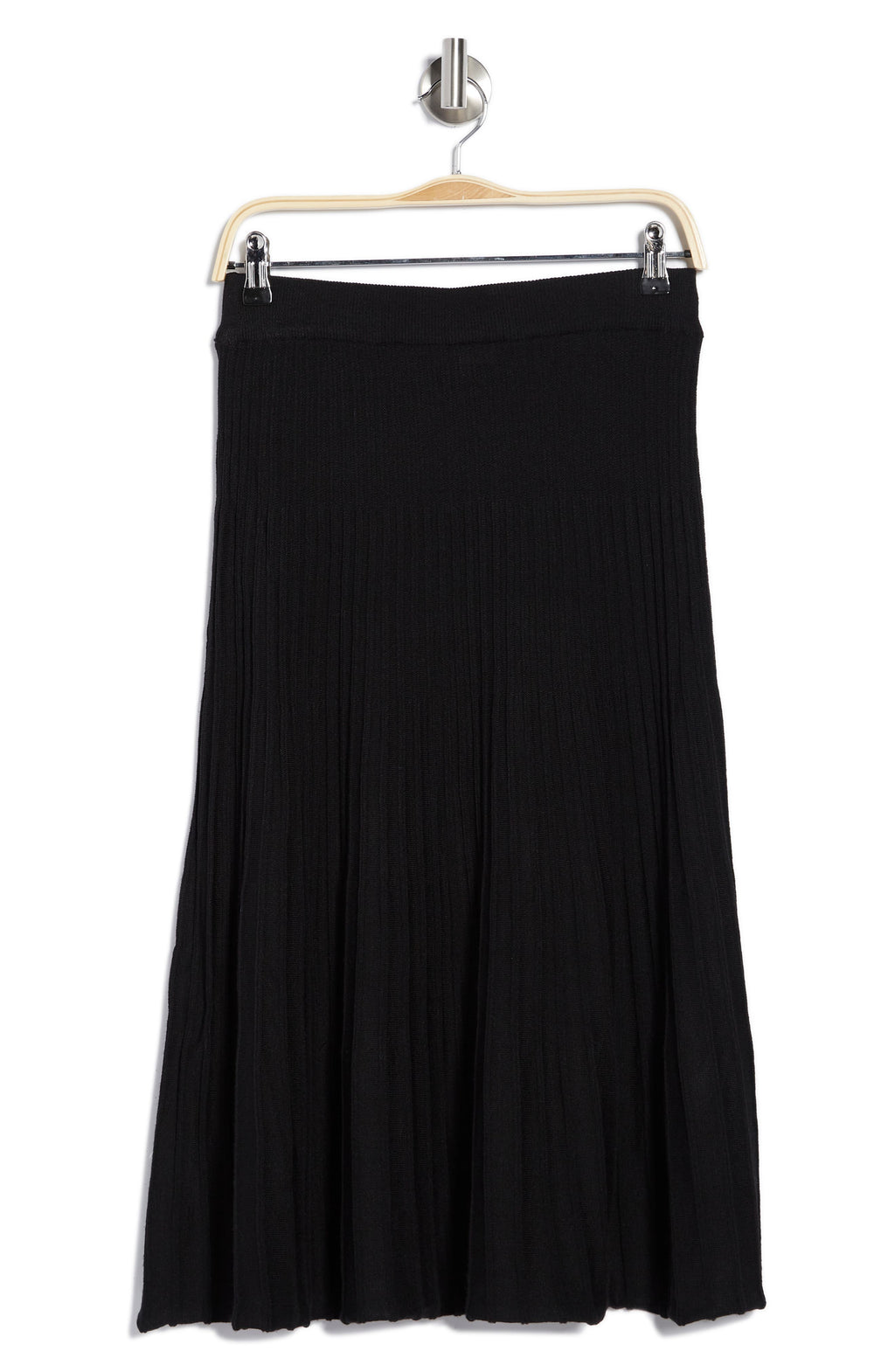 MAXSTUDIO Pleated Sweater Skirt, Alternate, color, BLACK