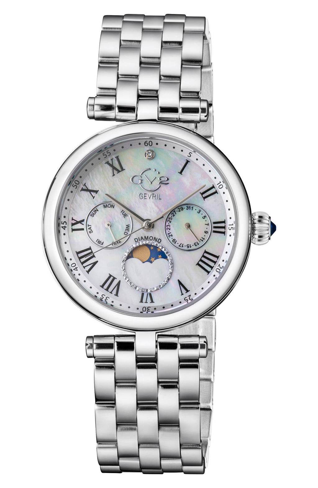 GV2 Florence Diamond Bracelet Watch, 36mm, Main, color, SILVER