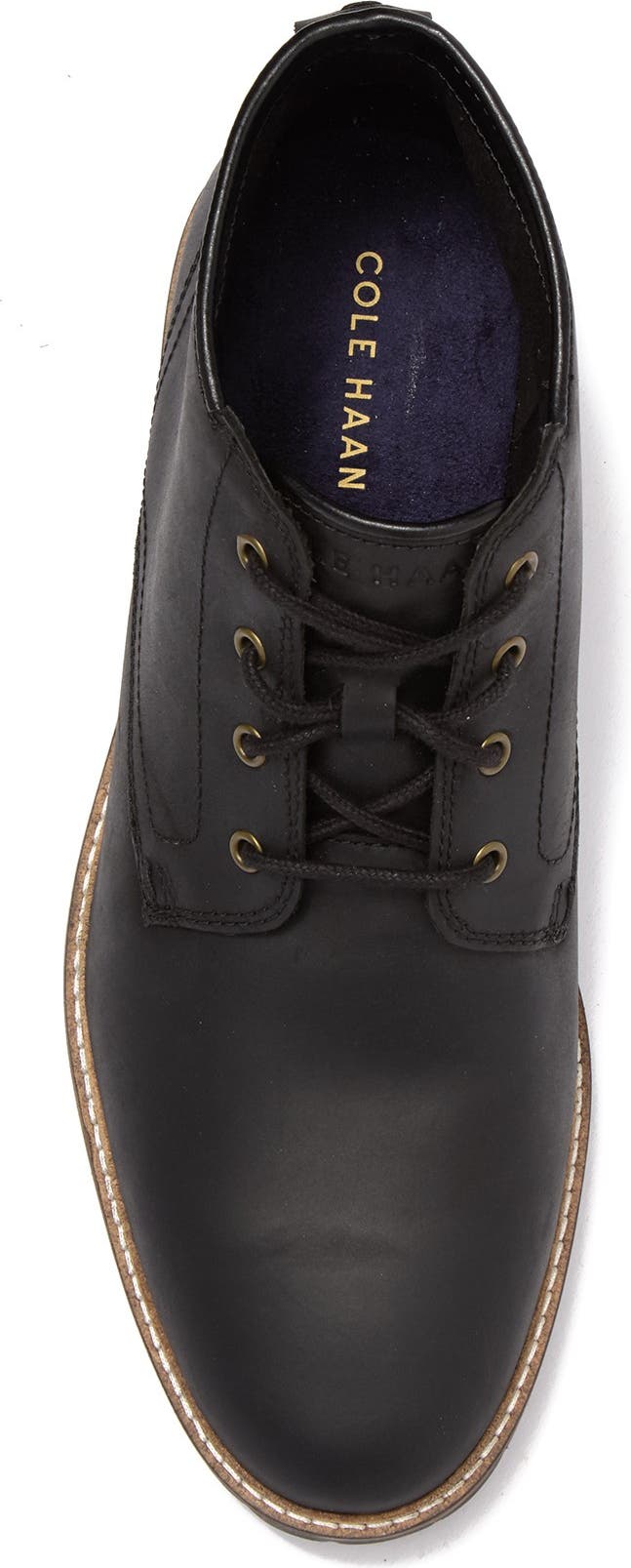 COLE HAAN Nathan Leather Chukka Boot, Alternate, color, BLACK