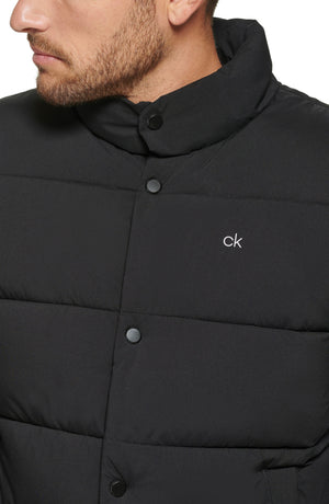 Calvin Klein Snap Front Puffer Jacket, Alternate, color, EBONY