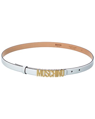 Moschino Logo Lettering Leather Belt