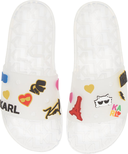 KARL LAGERFELD PARIS Thea Jelly Slide Sandal, Main, color, CLEAR