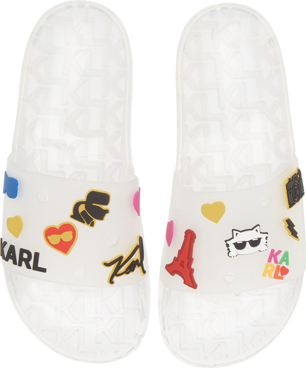 KARL LAGERFELD PARIS Thea Jelly Slide Sandal, Main, color, CLEAR