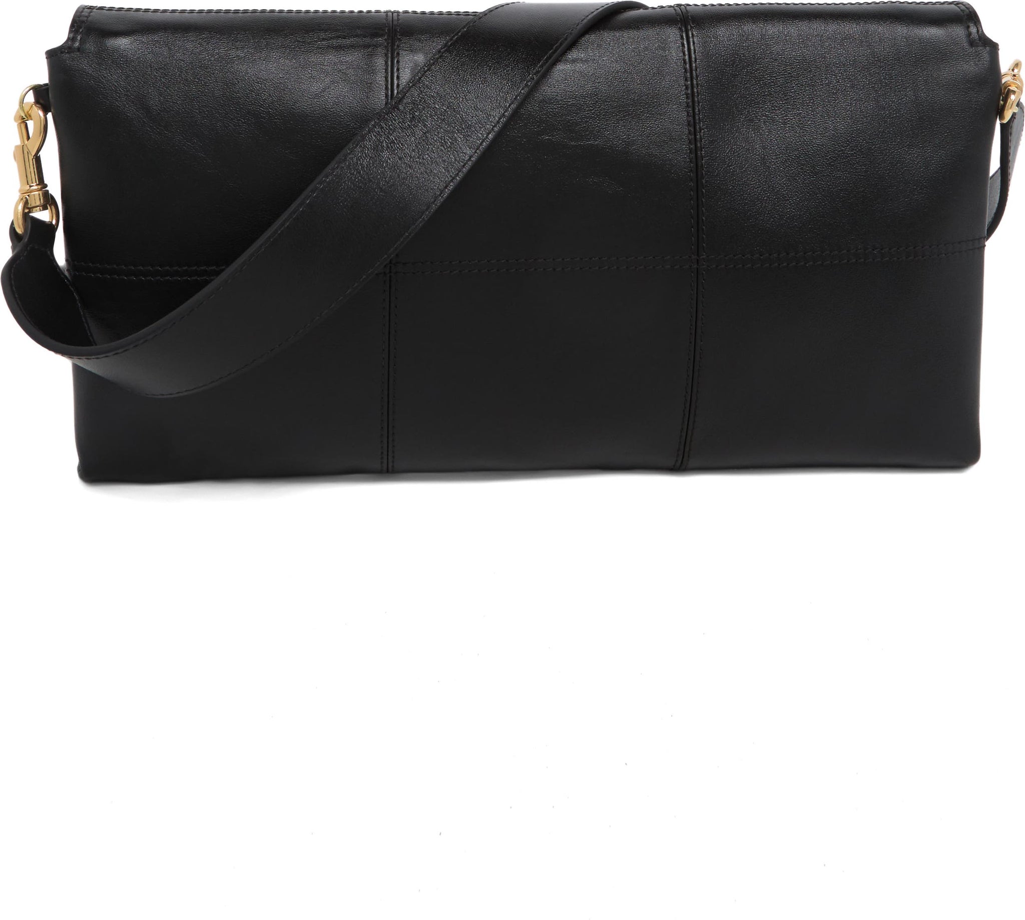 See by Chloé Eleonora Foldover Leather Shoulder Bag, Alternate, color, BLACK