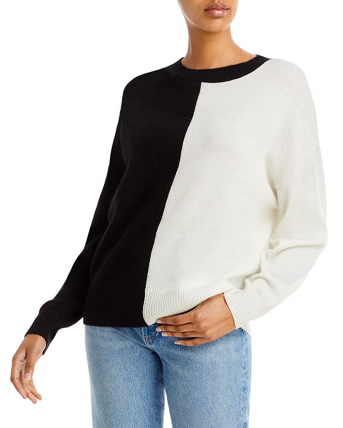 AQUA - Color Block Cashmere Sweater - 100% Exclusive