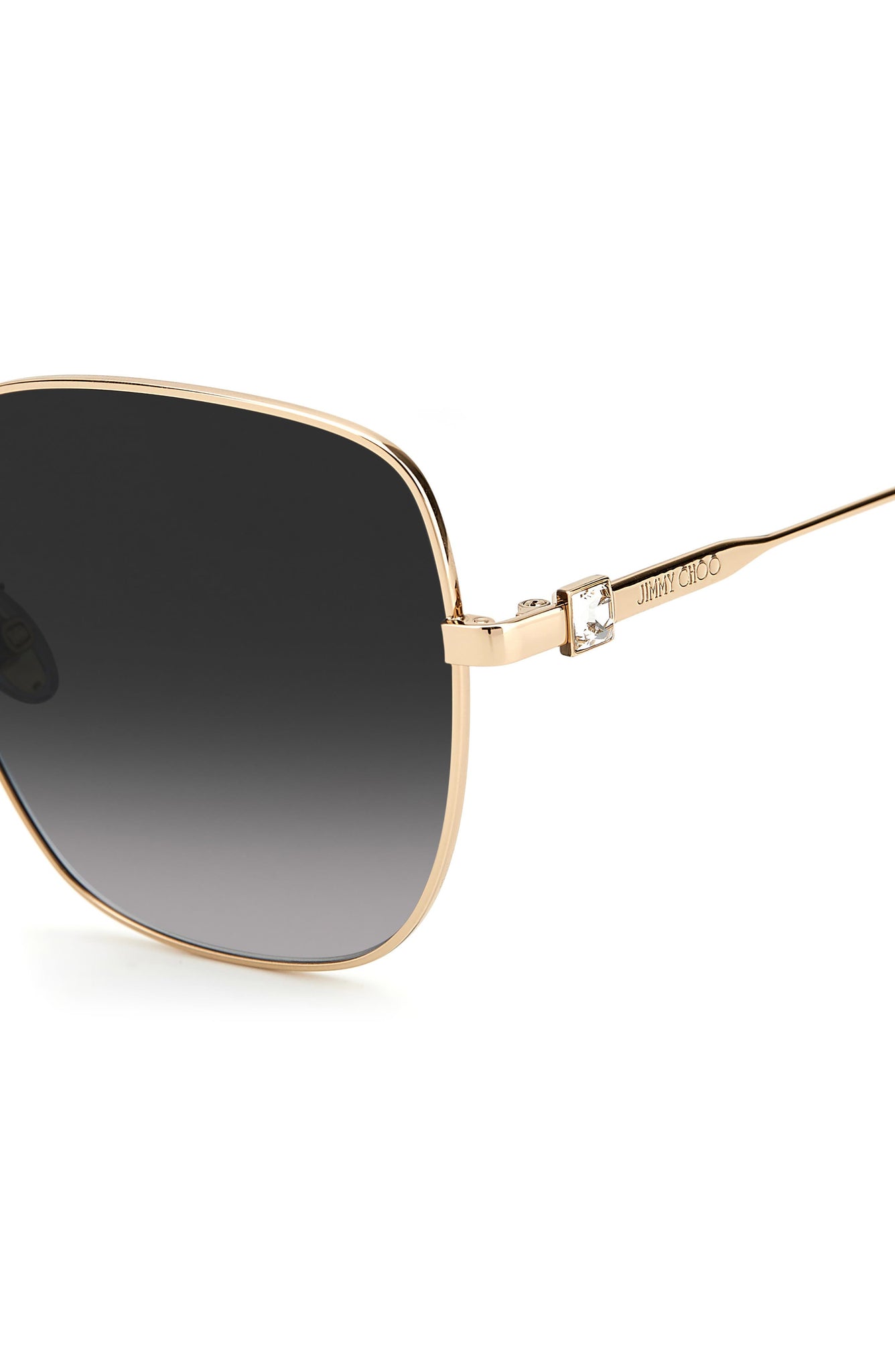 JIMMY CHOO 60mm Oversize Rounded Sunglasses, Alternate, color, GOLD BLACK / DARK GREY SHADED