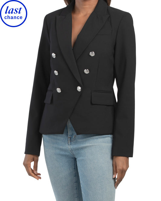 Double Breasted Button Front Blazer