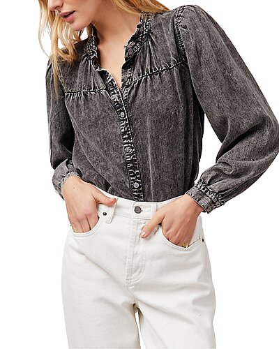 Rails Camille Button Down Linen-Blend Shirt