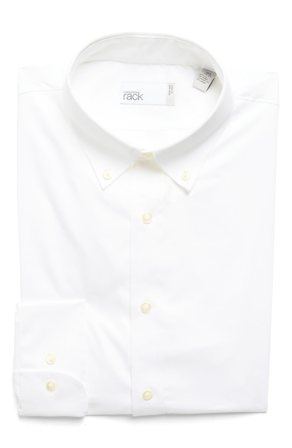 NORDSTROM RACK Non-Iron Trim Fit Dress Shirt, Main, color, WHITE