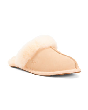 Suede Shearling Lined Slippers