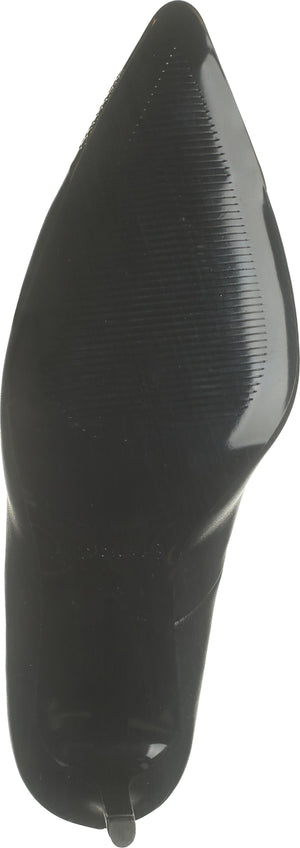 VERSACE JEANS Pointed Toe Slim Heel Pump, Main, color, BLACK
