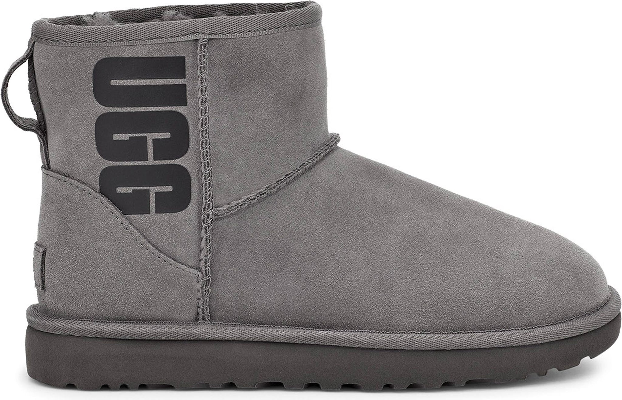UGG<SUP>®</SUP> Mini Classic Logo Boot, Main, color, GREY SUEDE