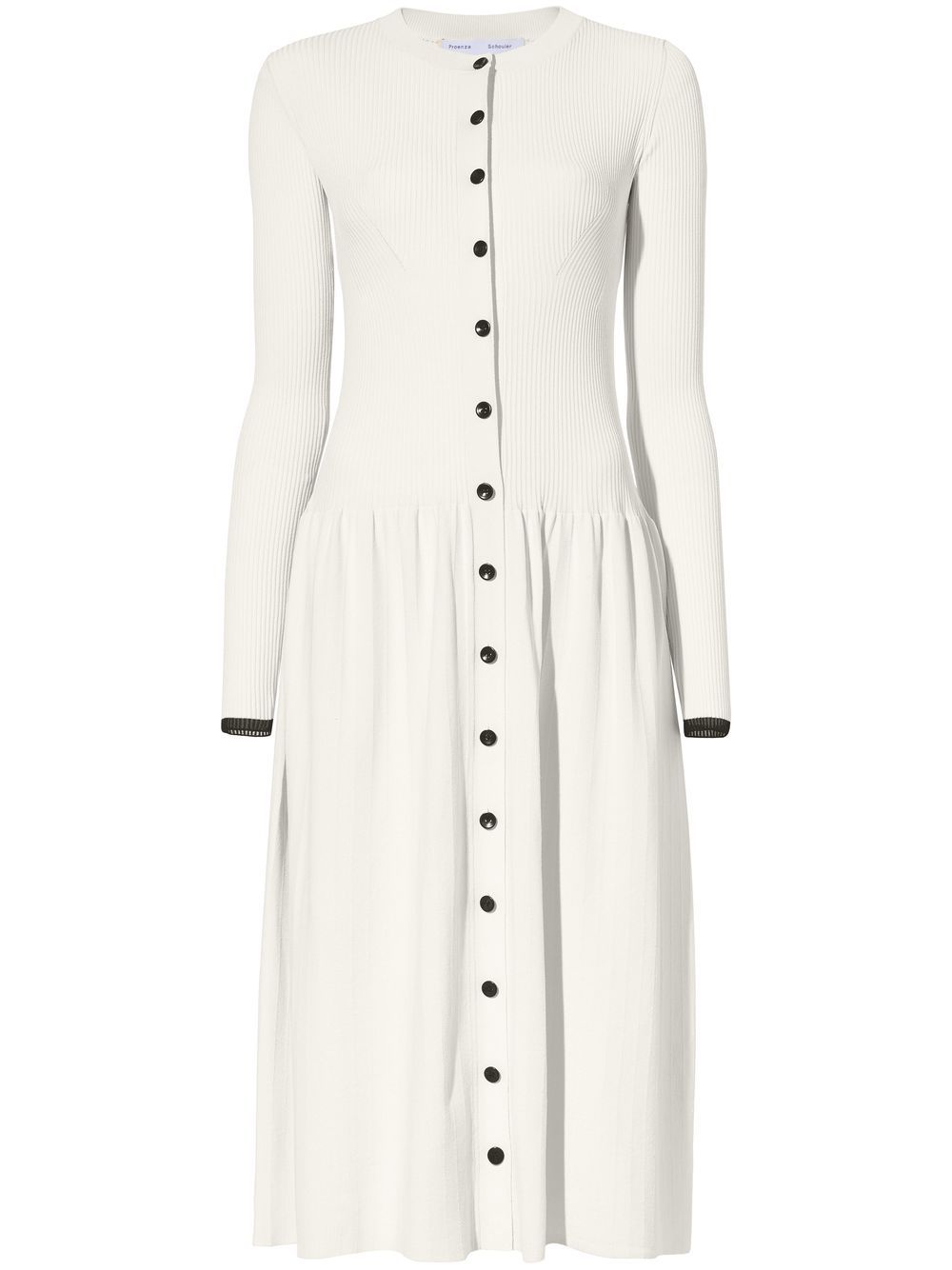 Proenza Schouler White Labelribbed-knit buttoned midi dress