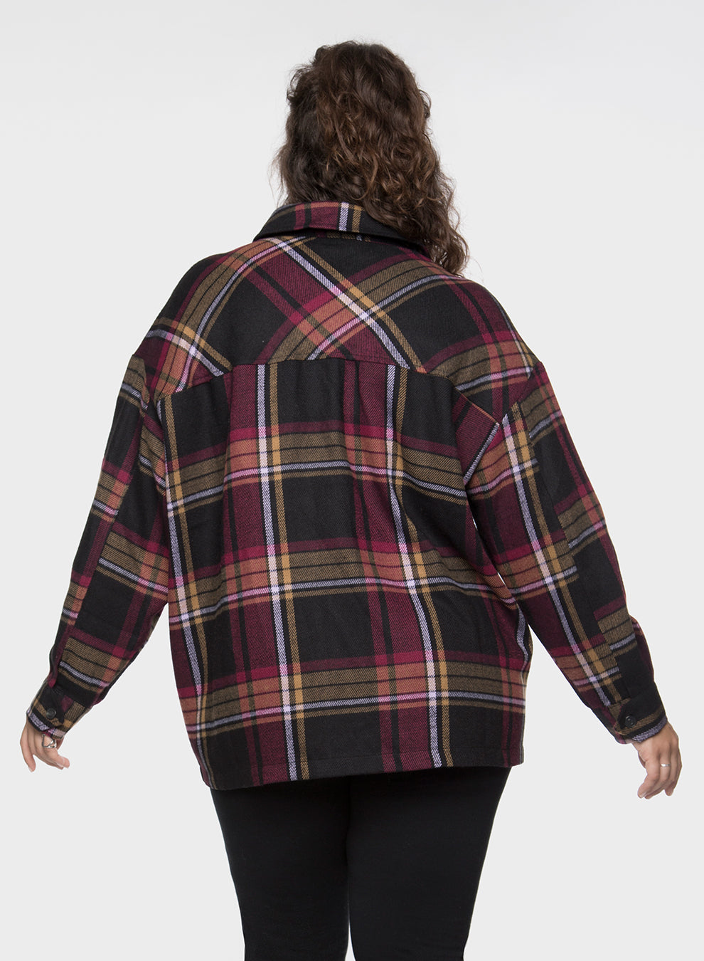 Oversized Plaid Shirt Jacket