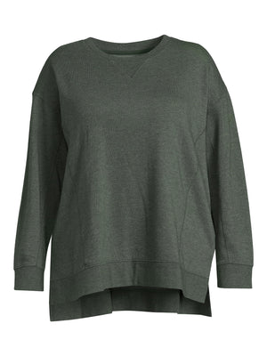 Terra & Sky Women's Plus High-Low French Terrycloth Sweatshirt - image 5 of 5