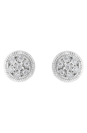 EFFY Sterling Silver Round Diamond Stud Earrings - 0.09 ctw., Main, color, WHITE