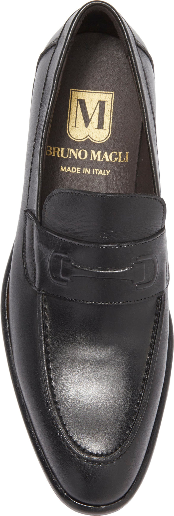 Bruno Magli Seth Embossed Horsebit Loafer, Alternate, color, Black